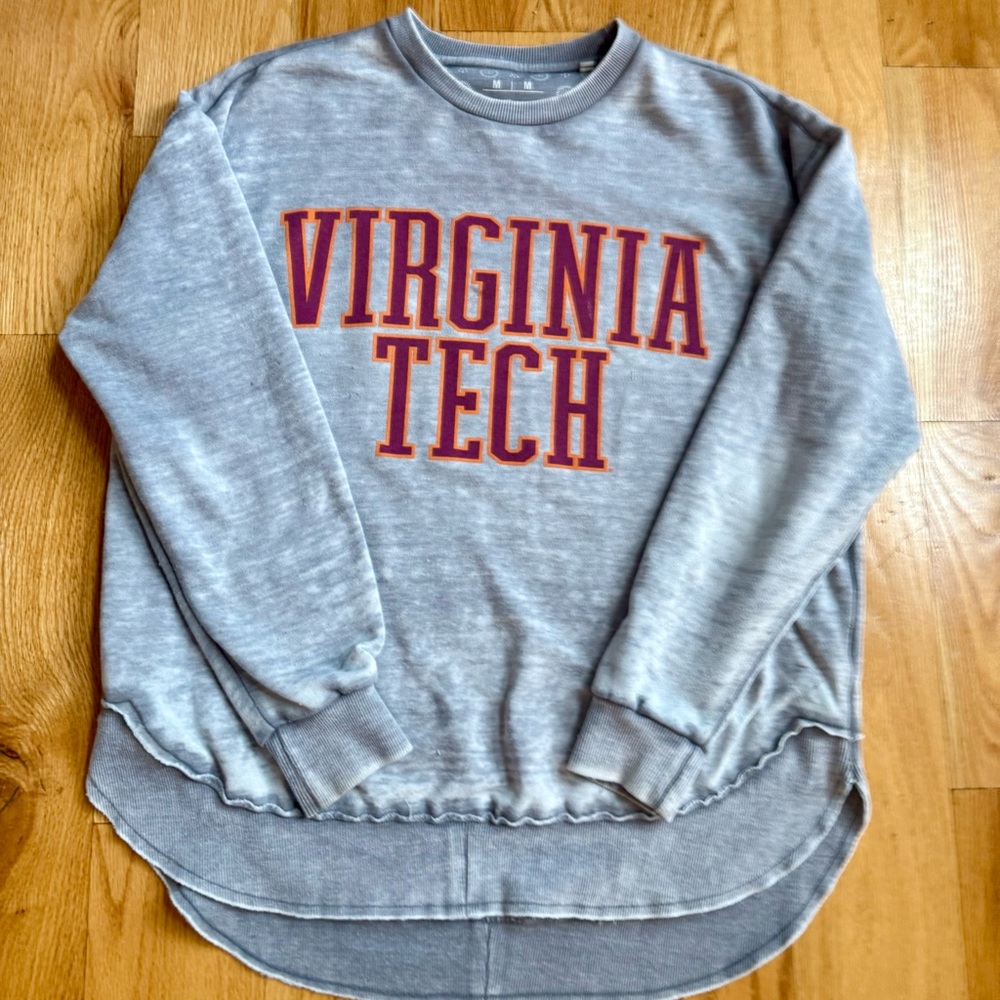 Women’s Press Box Virginia Tech Hokies Distressed Gray Sz Medium Sweatshirt